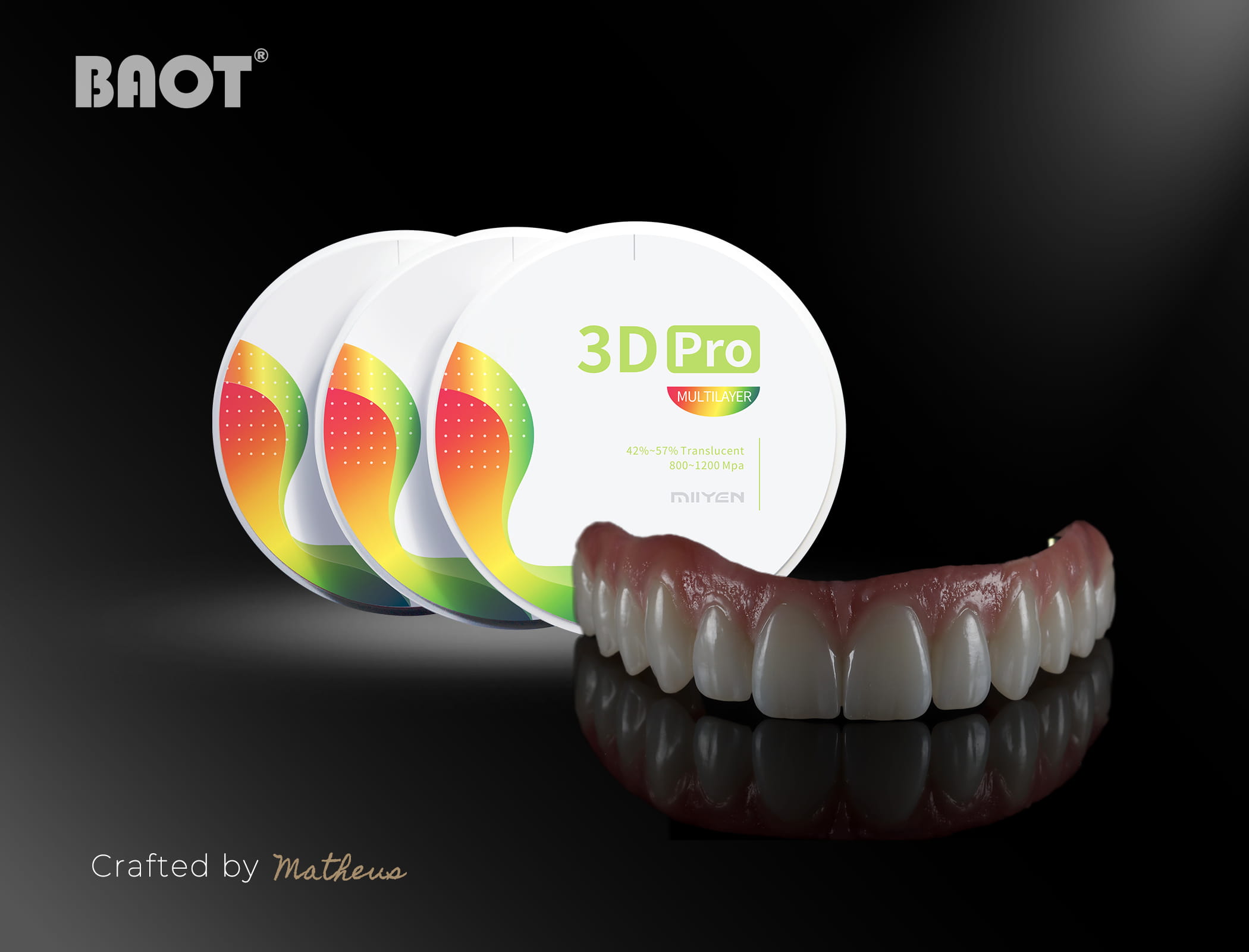 MIIYEN 3D Pro Multilayer zirconia block for crowns and bridges