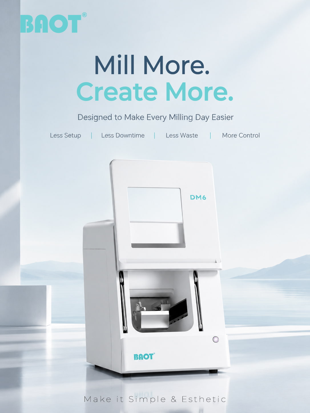 BAOT DM6 5-axis dental milling machine for efficient digital dental restorations